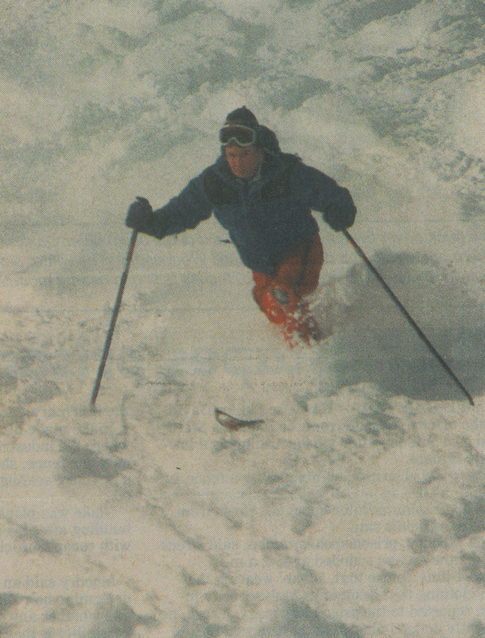 Skiing the powder